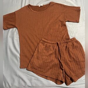 Two Piece Ribbed Lounge Set